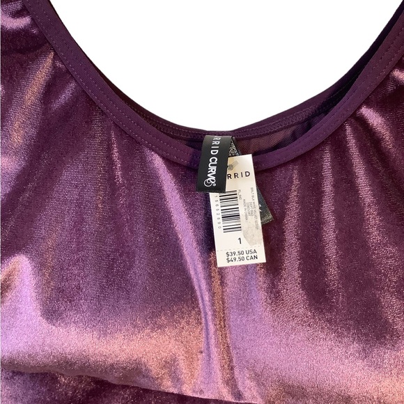 Torrid Purple Velvet Bra Bralet 1X 14/16 (size 1) new - Picture 2 of 3